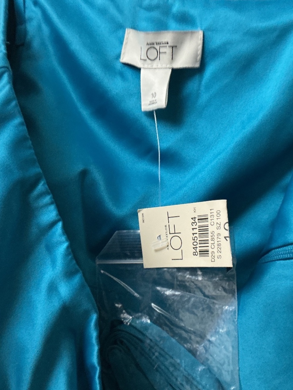 Vintage bustier. By the loft silky turquoise. Size 10  NWT washable cold
